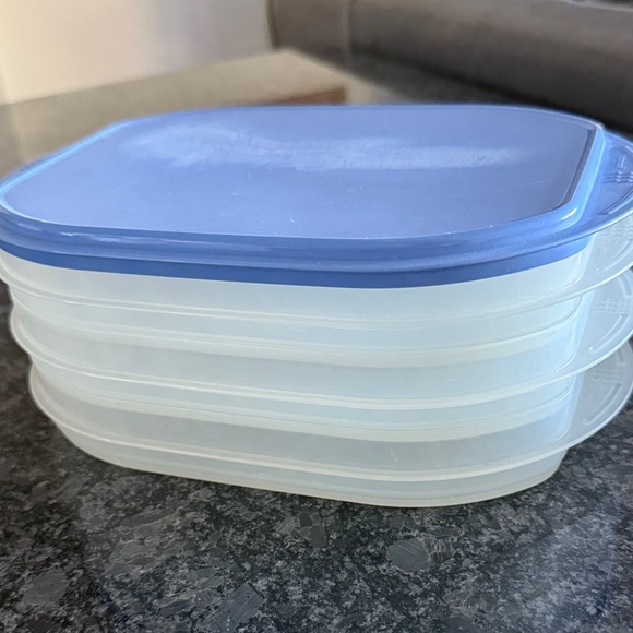 Tupperware | Kitchen | Tupperware Blue And White Stackable Containers ...